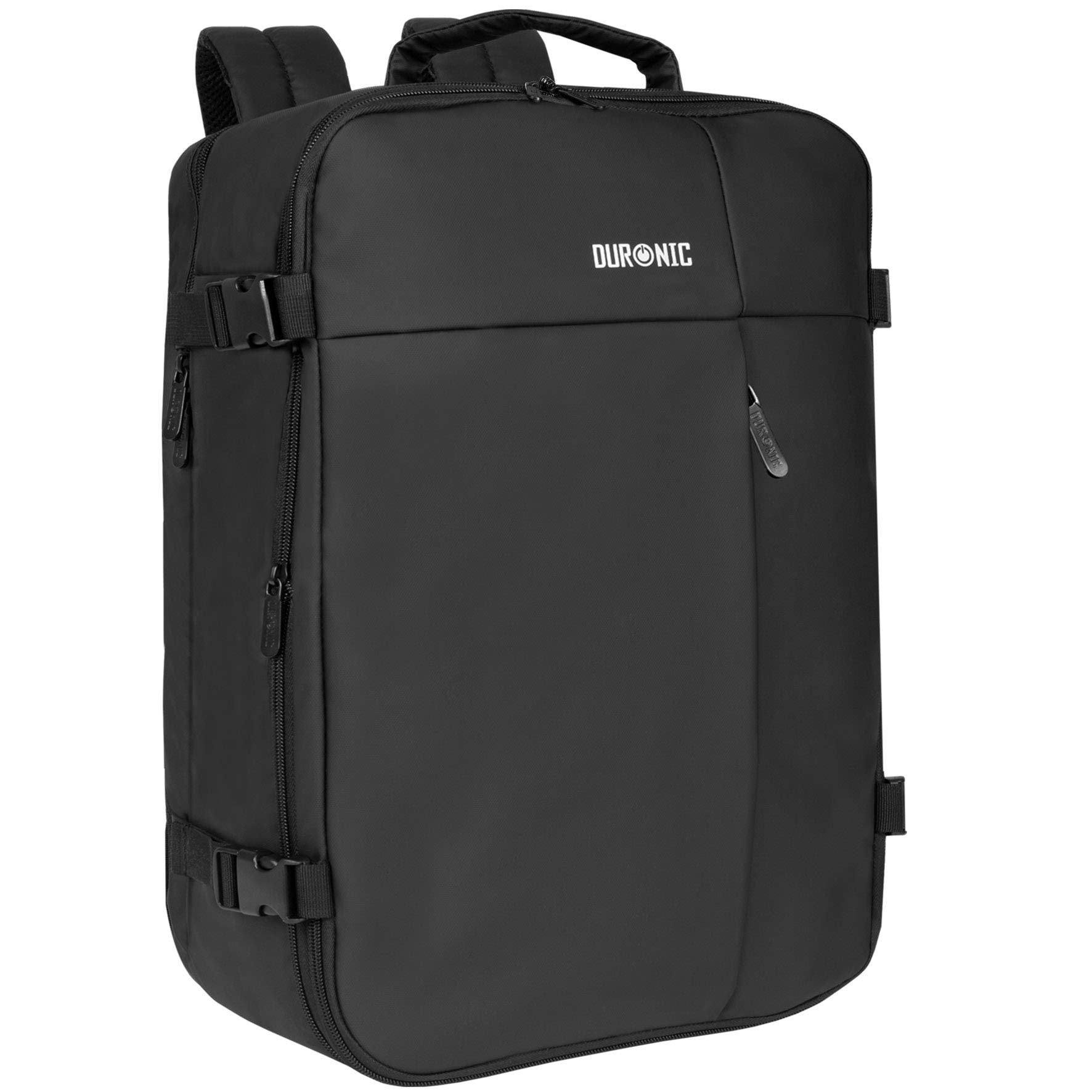 Duronic LB26 Water Resistant Laptop Backpack - 17 Inch Padded Laptop Compartment for MacBook, Business Travel & Work - Airplane Cabin Approved Carry-On Rucksack for Commuters & Students