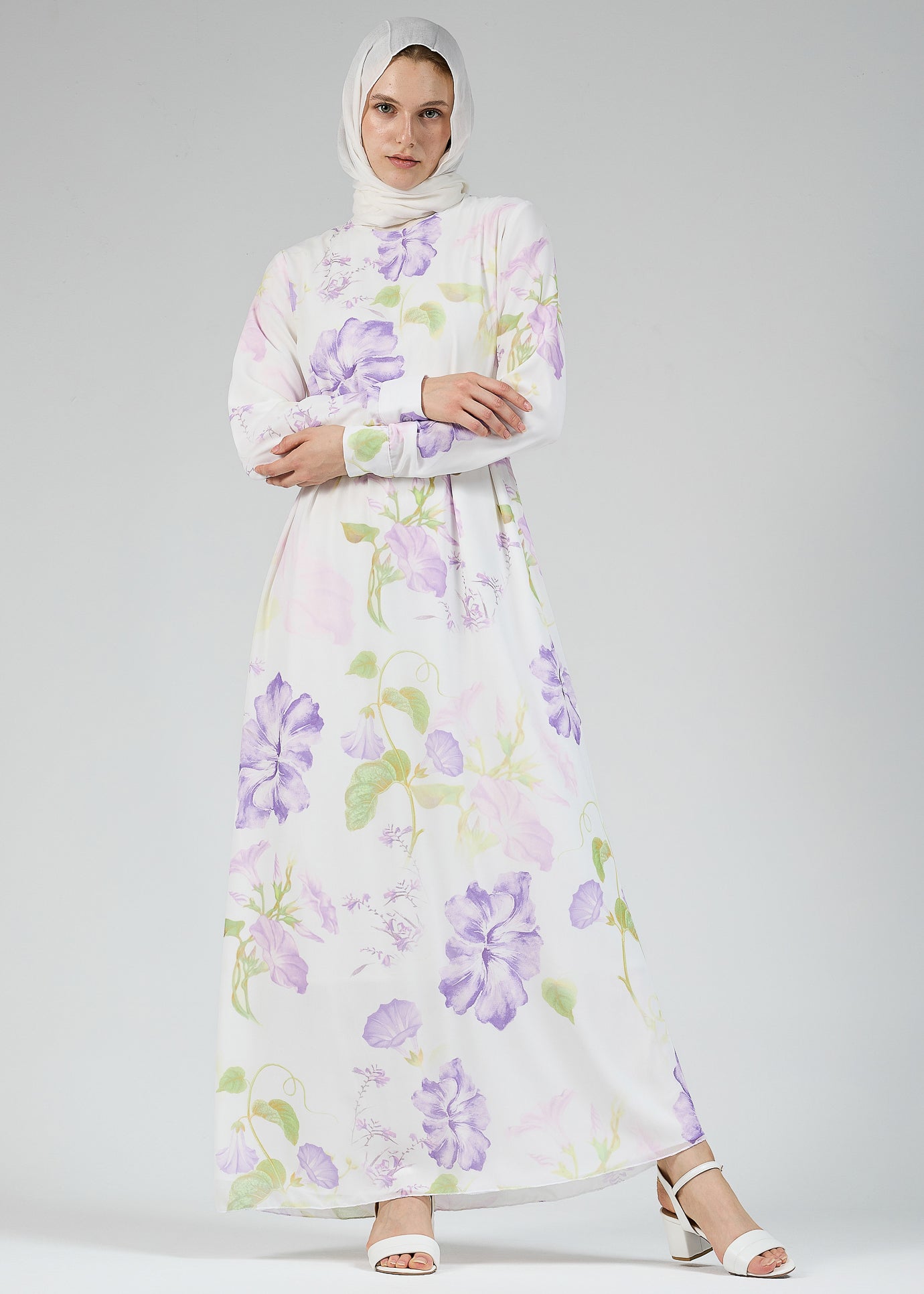 Yara Serena Floral Chiffon Maxi Dress with Lined Detail - Elegant Summer Beach Wedding Party Dress for Women
