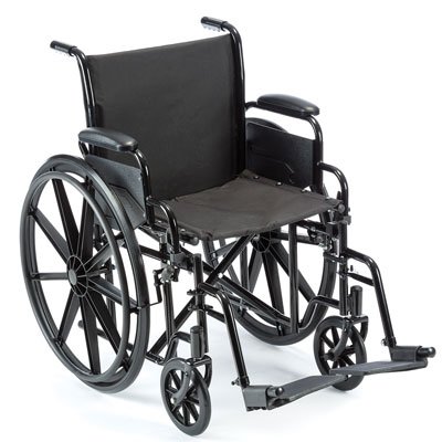 Value K1 Lightweight Wheelchair with Adjustable Footrests - 16x16 Seat Size - Ideal for Indoor & Outdoor Mobility, Travel, and Daily Use