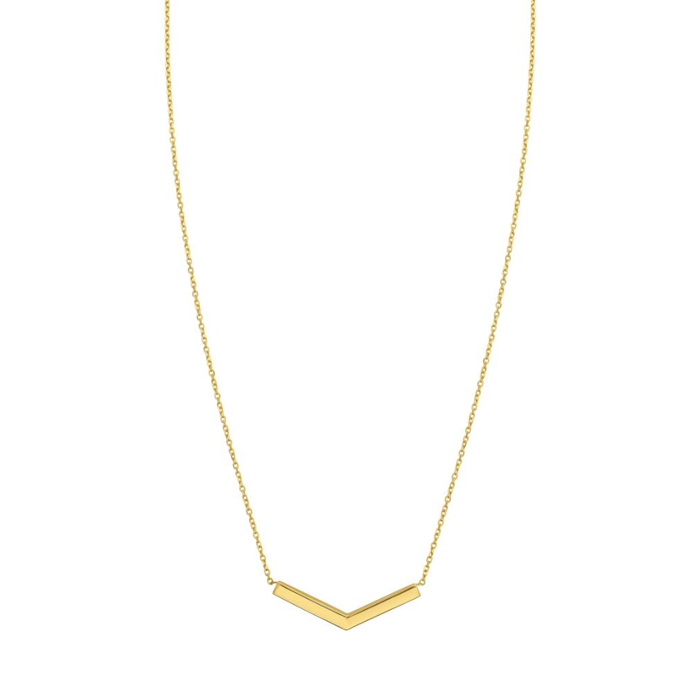 14K Gold Chevron Necklace for Women - Elegant Layered Pendant Jewelry Gift for Her - Perfect for Weddings, Anniversaries & Special Occasions
