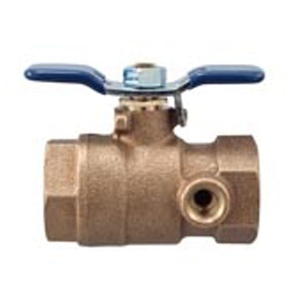 Febco 781 057LL 2 Inch Lead Free Ball Valve with Tapped Ends - Durable Brass Construction for Water & Gas Applications - Perfect for Plumbing, Irrigation & Industrial Use