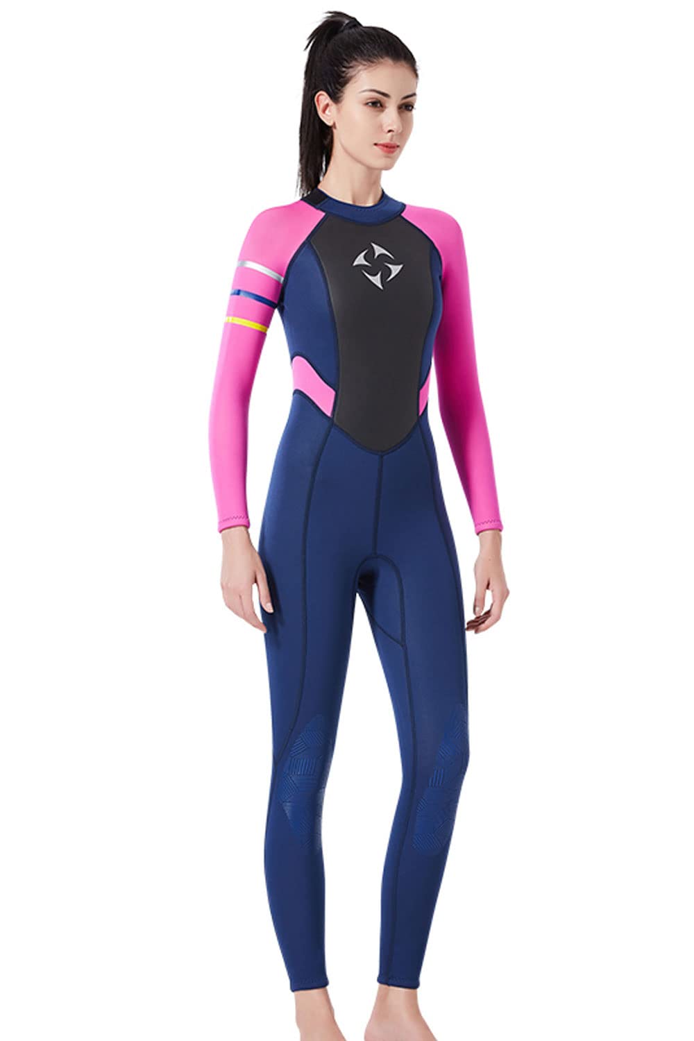 3mm Women's Neoprene One-Piece Wetsuit - Long Sleeve Diving Suit with Back Zipper for Surfing, Swimming & Sun Protection | Perfect for Scuba Diving, Snorkeling & Water Sports