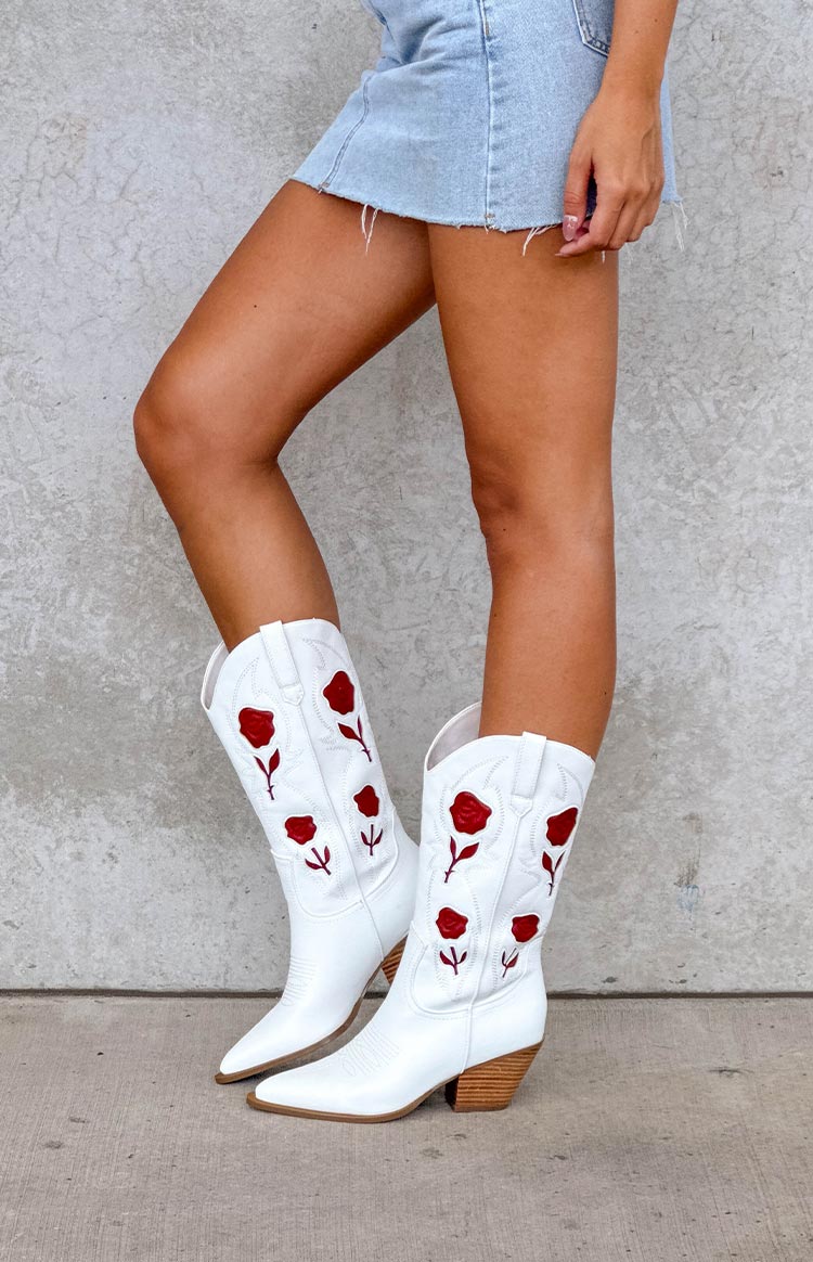 Billini Arden White Garnet Cowboy Boots for Women - Western Style Ankle Boots with Rhinestone Decorations | Perfect for Country Music Festivals, Rodeo Events & Night Out