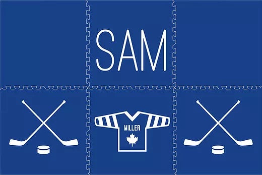 Premium Sprout Playmat - Non-Toxic Blue Hockey Design for Kids | Safe & Durable Floor Mat for Playrooms, Nurseries & Indoor Sports