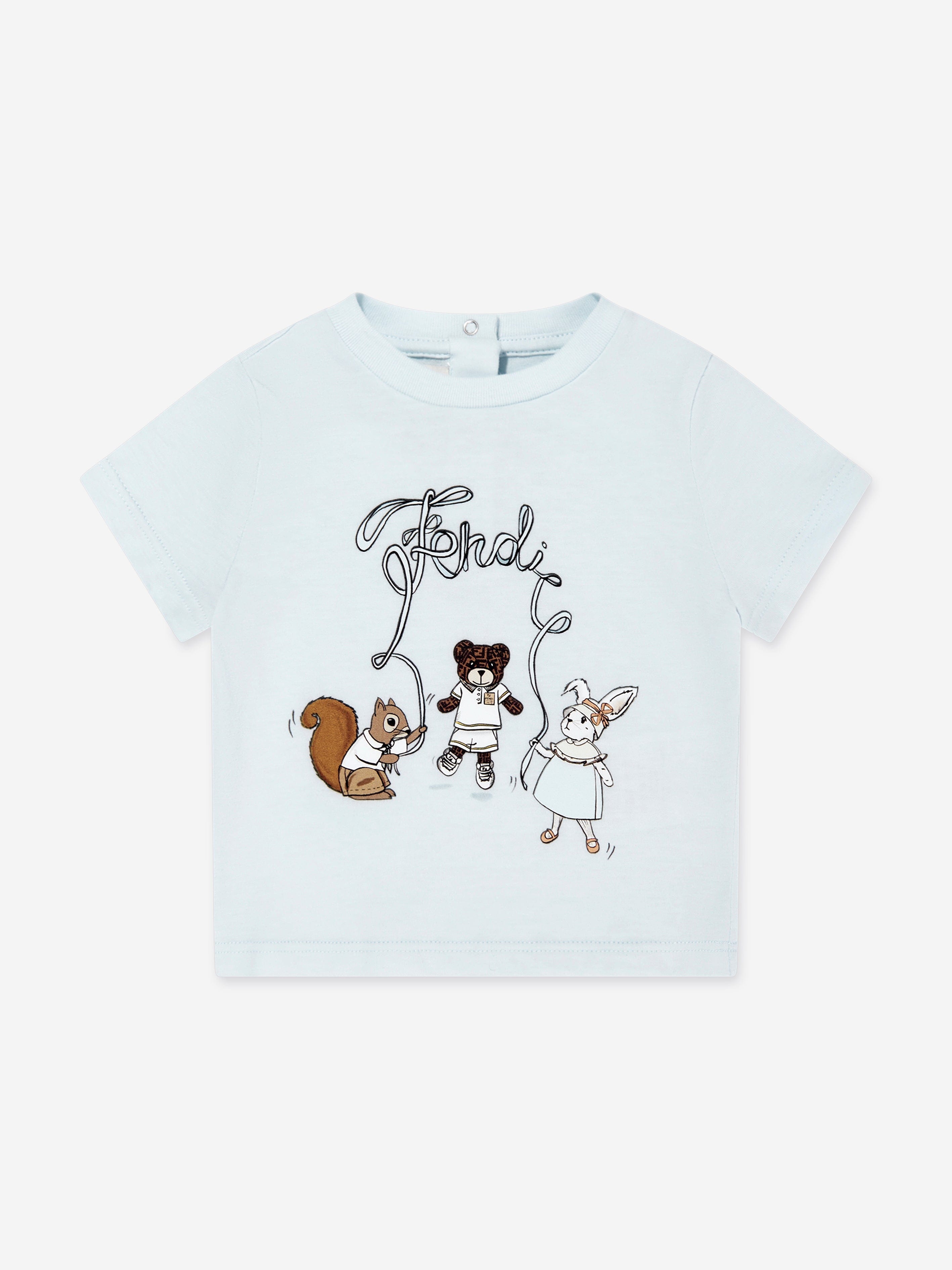 Blue Baby Animal Logo T-Shirt - Soft Cotton Kids Tee for Casual Wear & Playtime