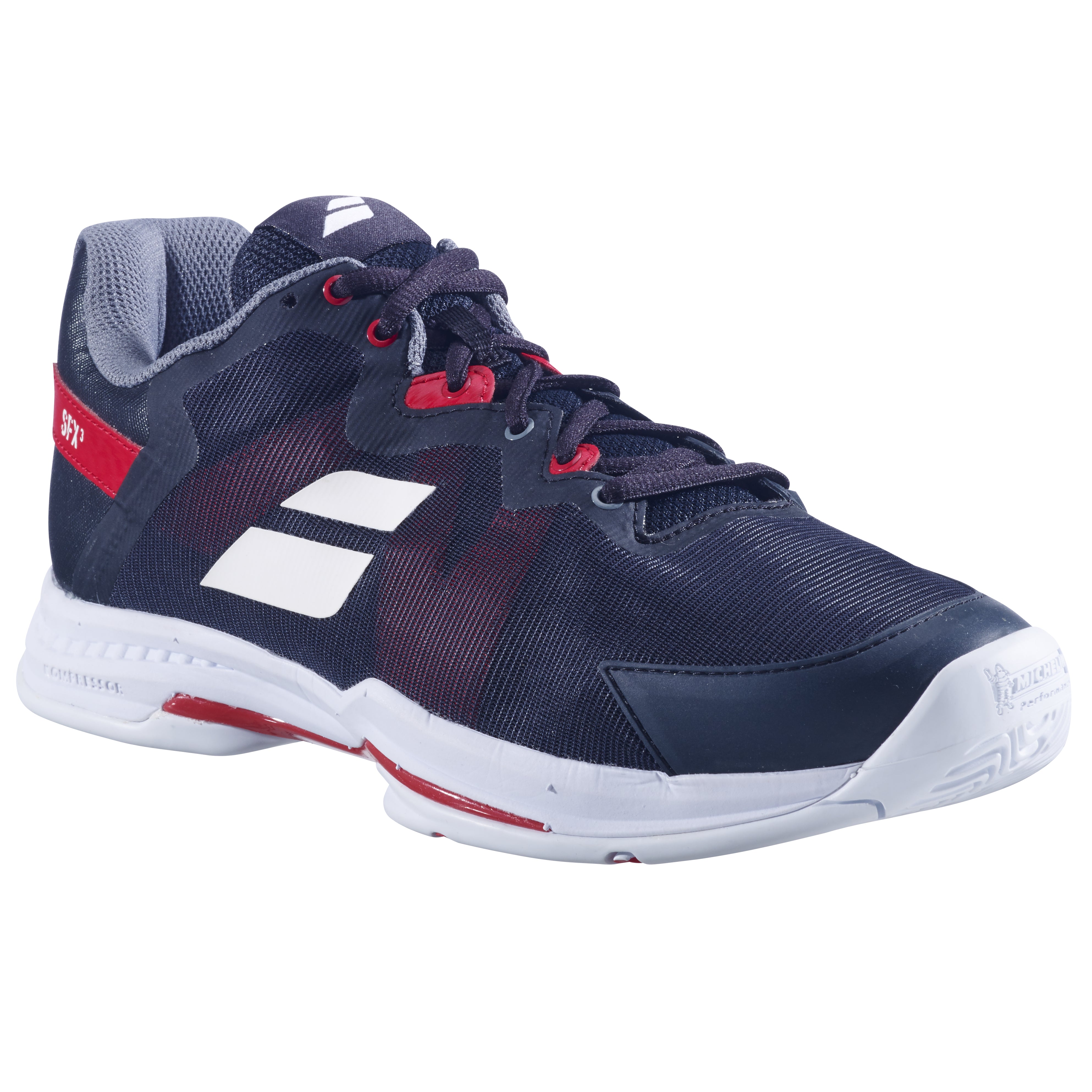 Babolat SFX3 AC Men's Tennis Shoes - Black/Red | Lightweight & Durable for Court Performance | Perfect for Competitive Matches & Training