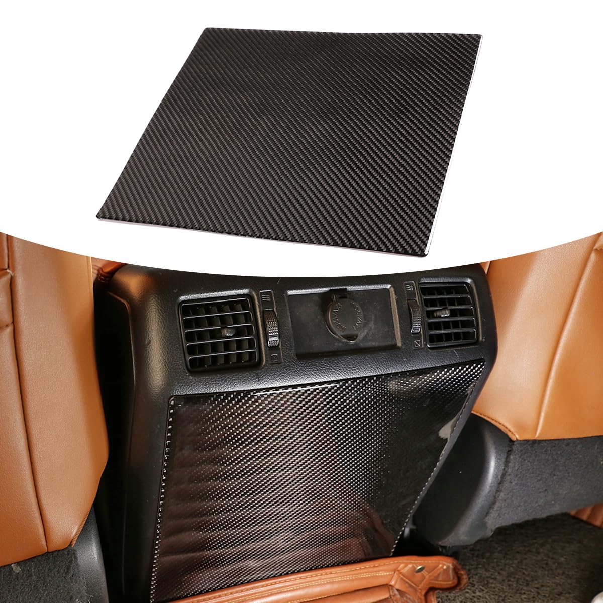 2014-2018 Toyota Tundra Rear Seat Anti-Kick Protector - Soft Carbon Fiber Trim Panel (Black) | Interior Car Accessories for Protection & Style | Perfect for Family Road Trips & Daily Commutes