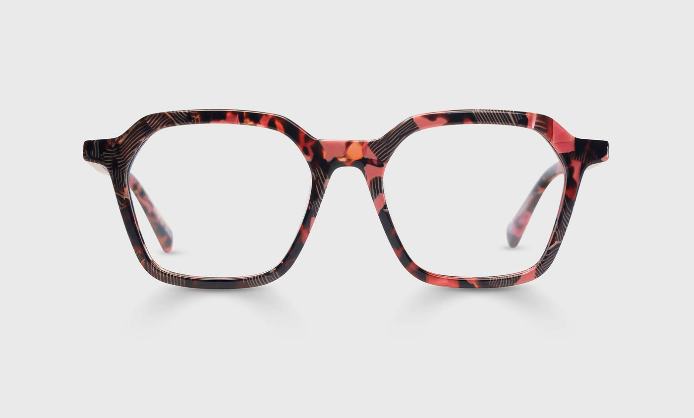 Four Square Color 45 Pink Animal Print Eyeglasses Frames - Trendy Cat Eye Style for Women, Perfect for Fashion Accessories & Daily Wear