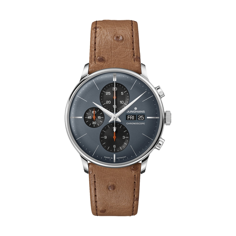Meister Chronoscope English Date Grey Dial Watch - Premium Analog Timepiece for Men - Perfect for Business, Casual & Formal Occasions