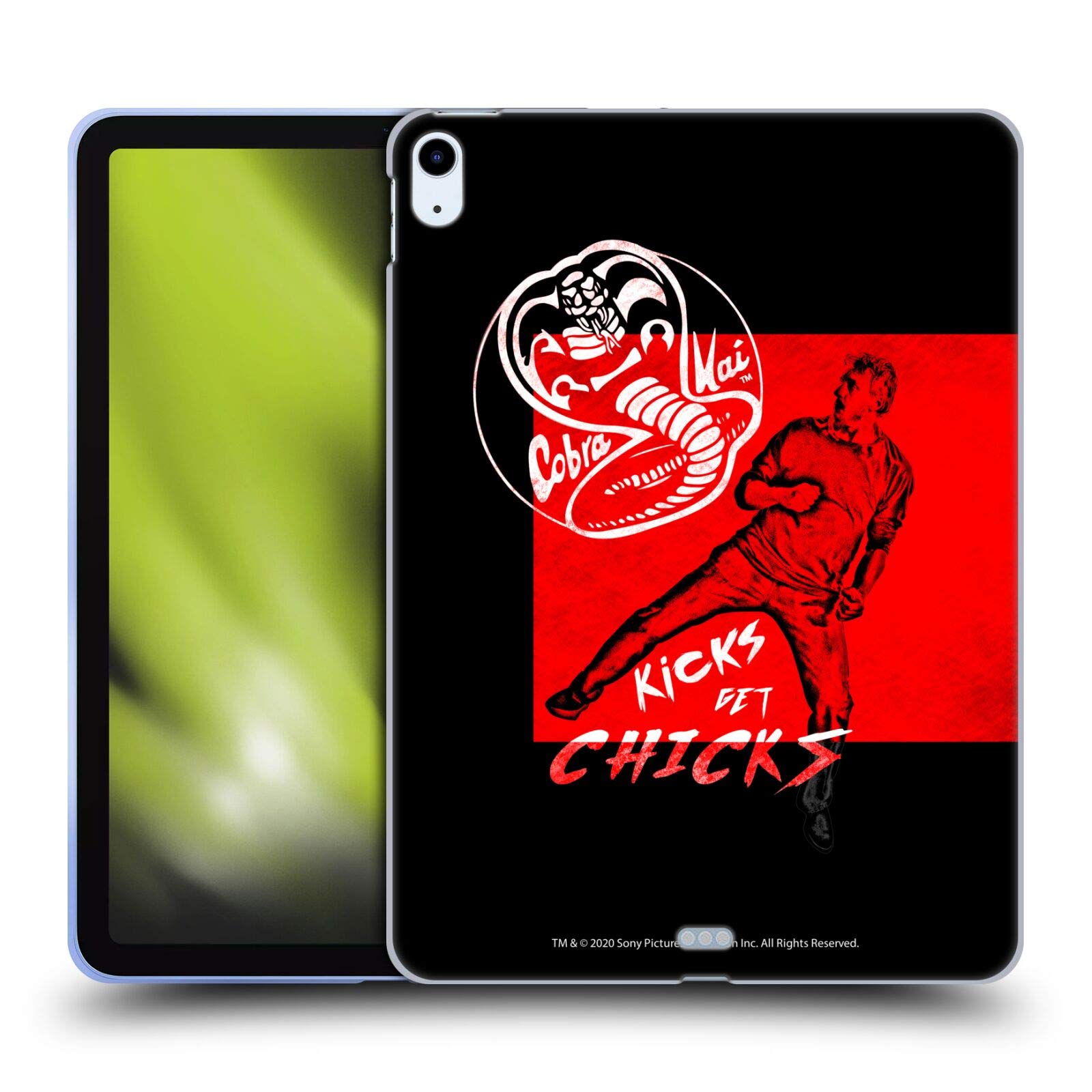 Head Case Designs Officially Licensed Cobra Kai John Lawrence Kicks Art iPad Air Case - Durable Soft Gel Cover for Apple iPad Air 2020 / 2022 - Perfect for School, Work & Travel