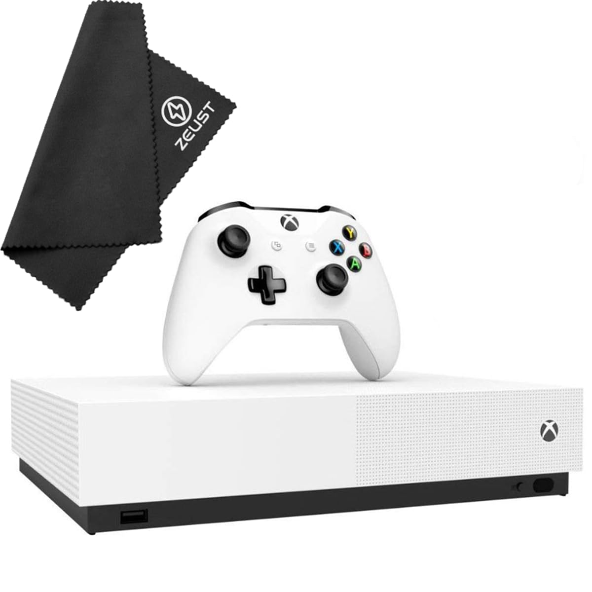 Xbox One S 1TB All-Digital Edition Console Bundle - White | Includes Wireless Controller & Microfiber Cloth (Renewed) | Perfect for Gaming, Streaming & Entertainment