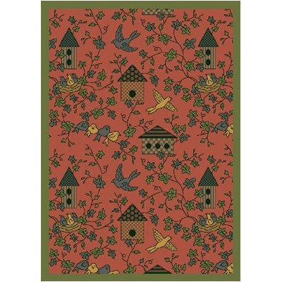 Joy Carpets Kaleidoscope Sweet Tweet Whimsical Kids Area Rugs - Soft Non-Slip Nursery Rug in Rose Pink for Bedroom, Playroom & Dorm Decor