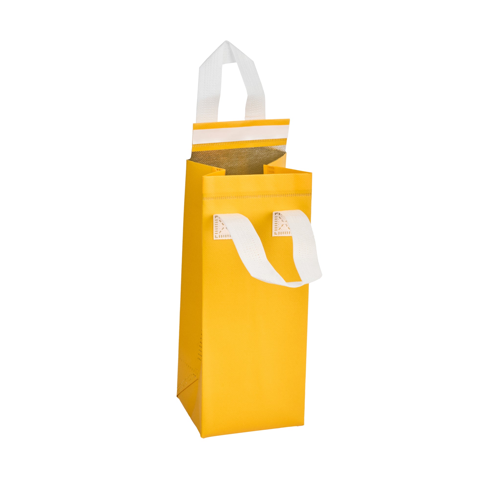 Yellow Insulated Take Out Bag - Tamper Evident Food Delivery Bags (4.75