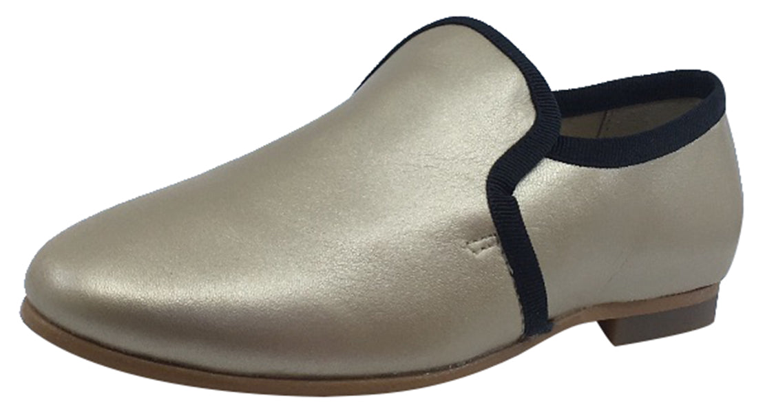 Luccini Slip On Smoking Loafer Shoes for Men - Platinum & Black Trim | Comfortable Casual & Formal Loafers for Work, Parties & Everyday Wear