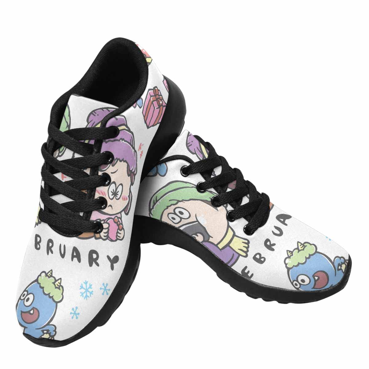 **InterestPrint Women's Running Shoes - Lightweight Breathable Athletic Tennis Sneakers - Cute Little Penguin with Santa's Cap Design - Perfect for Christmas Gifts, Jogging & Casual Wear**