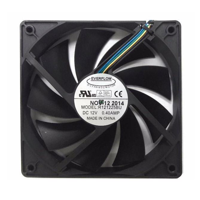 Everflow 120x120x25mm 12V 9-Blade PWM Cooling Fan - R121225BU AF - High Performance PC Case Fan for Gaming Computers, Servers & Workstations