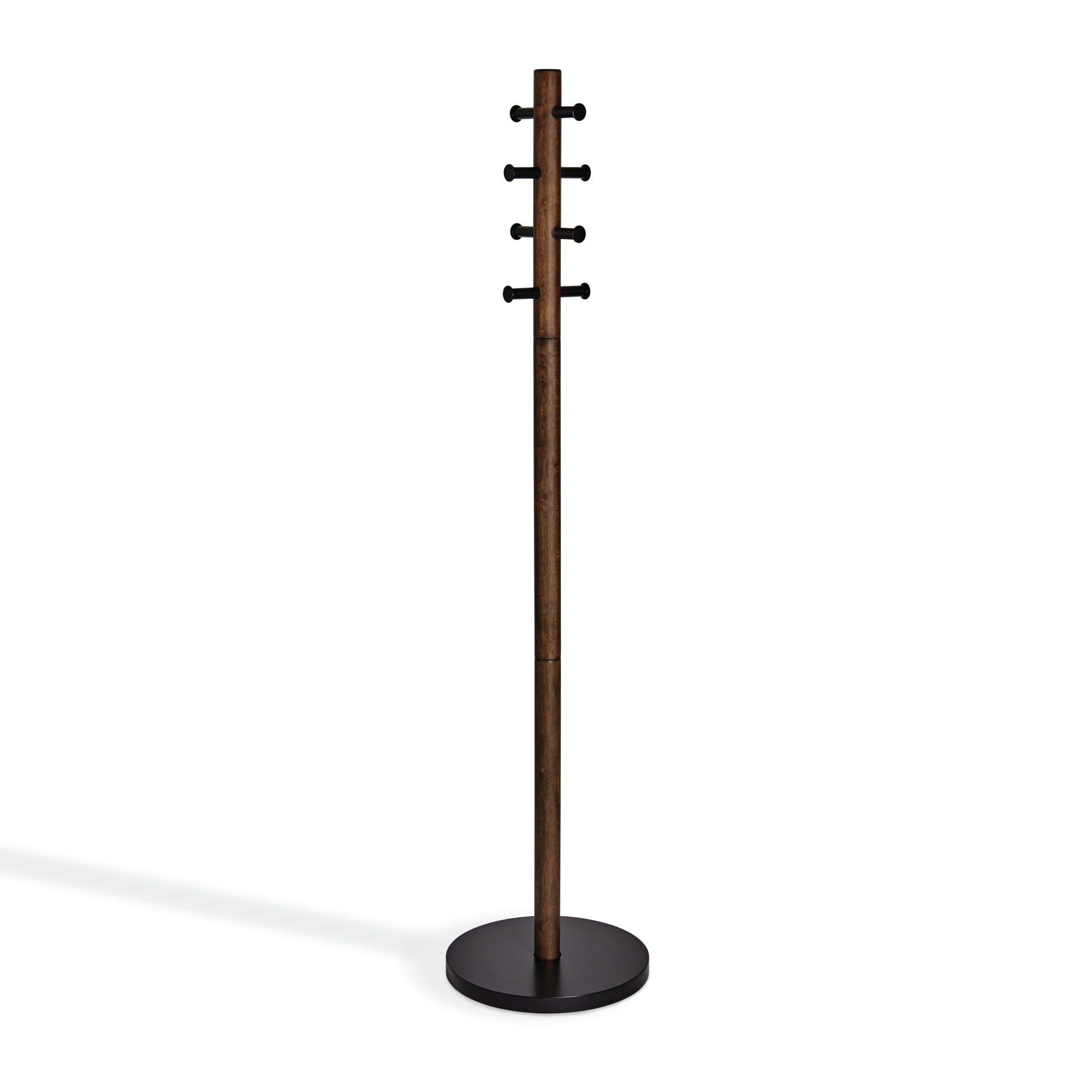 Modern Wooden Pillar Coat Rack - Wall Mounted Entryway Organizer for Hats, Scarves & Jackets - Perfect for Hallway, Bedroom or Mudroom Organization
