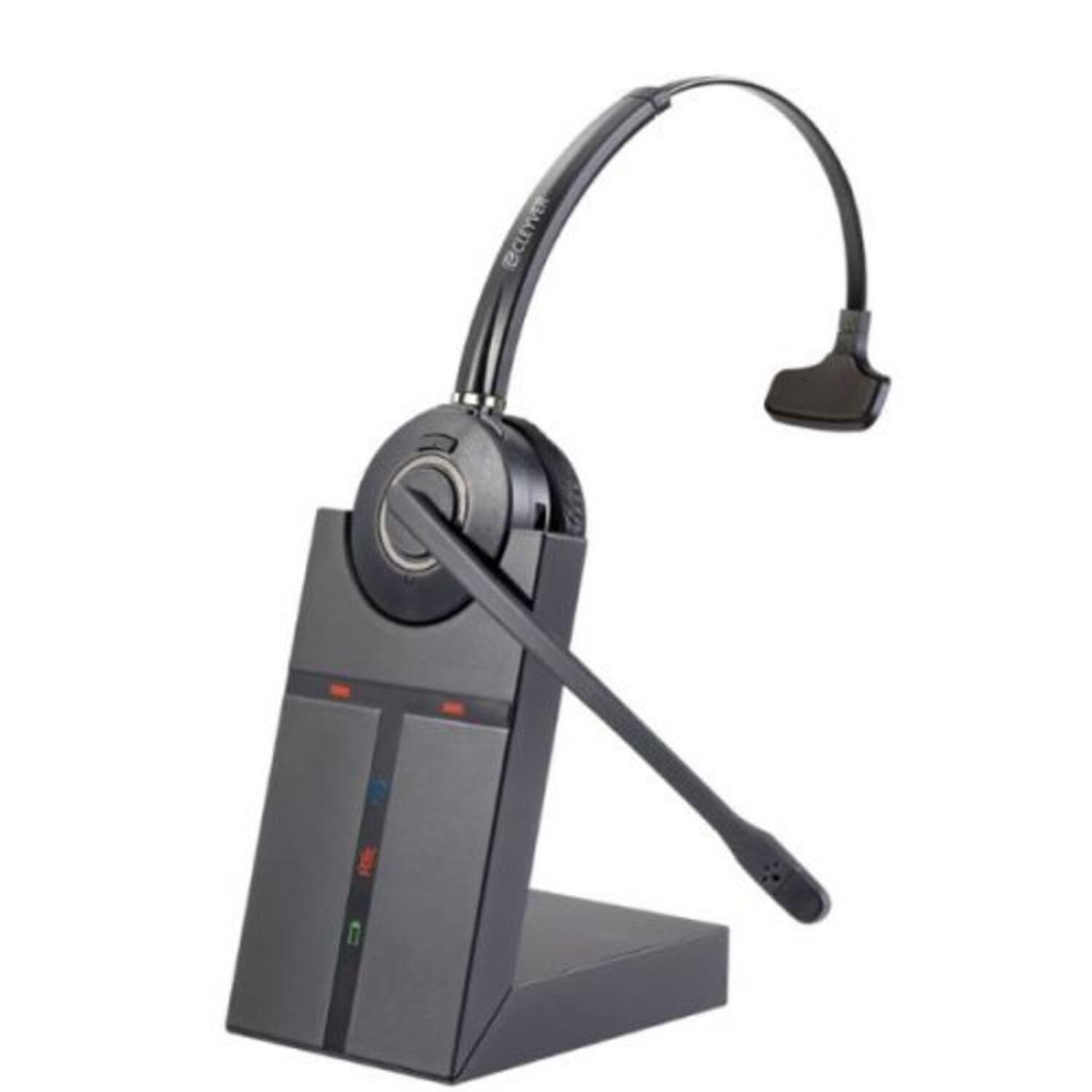 CLEYVER DECT Mono Wireless Headset for Landline Phone - RJ11 Connection, Fast Charging, 150m Range, Noise Cancelling Mic, BusyLight Indicator, Acoustic Protection (Black) - Perfect for Office, Call Center & Remote Work