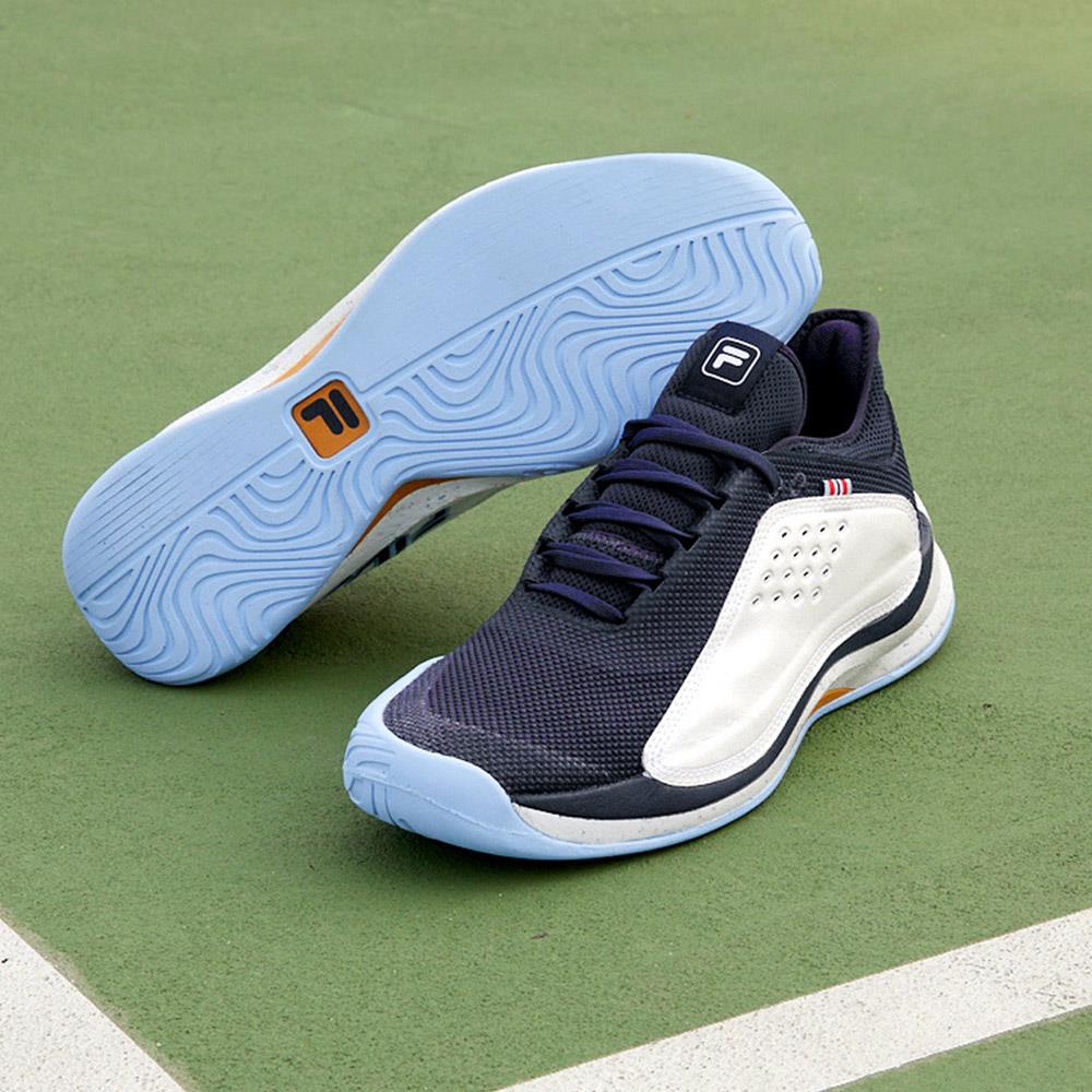 FILA Men's Mondo Forza Tennis Shoes - White/Navy Blue Athletic Sneakers for Casual Wear & Court Sports