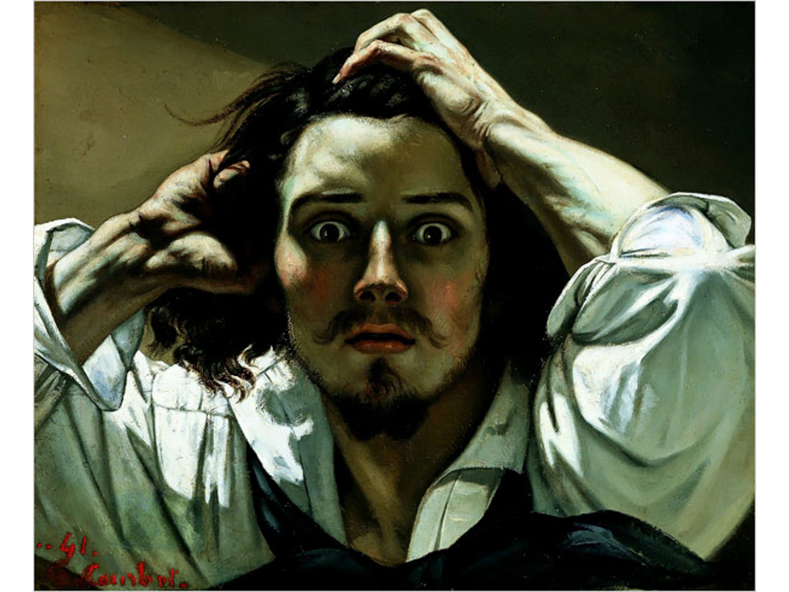 Gustave Courbet The Desperate Man Self-Portrait - Famous French Romantic Oil Painting Reproduction - Perfect for Art Lovers, Home Decor & Office Wall Art