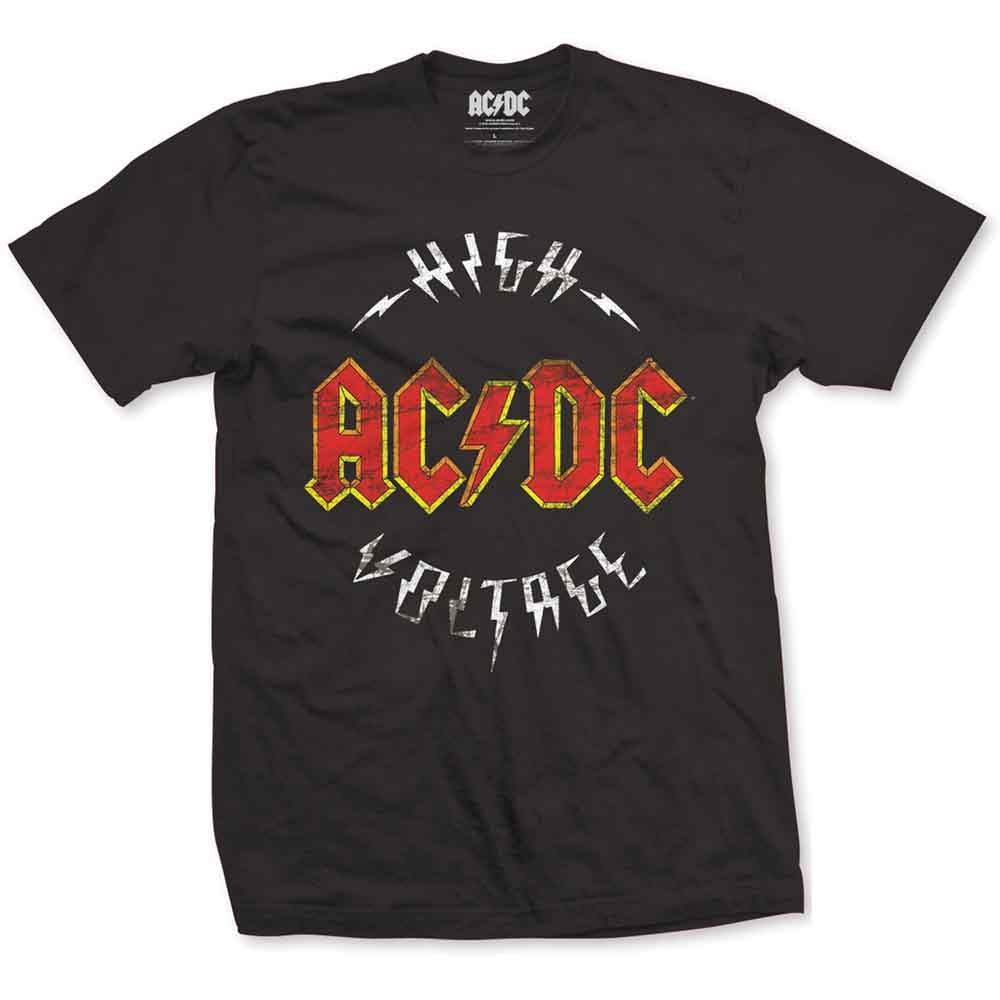 AC/DC Band Logo High Voltage Graphic T-Shirt - Rock Music Fan Apparel for Concerts & Casual Wear