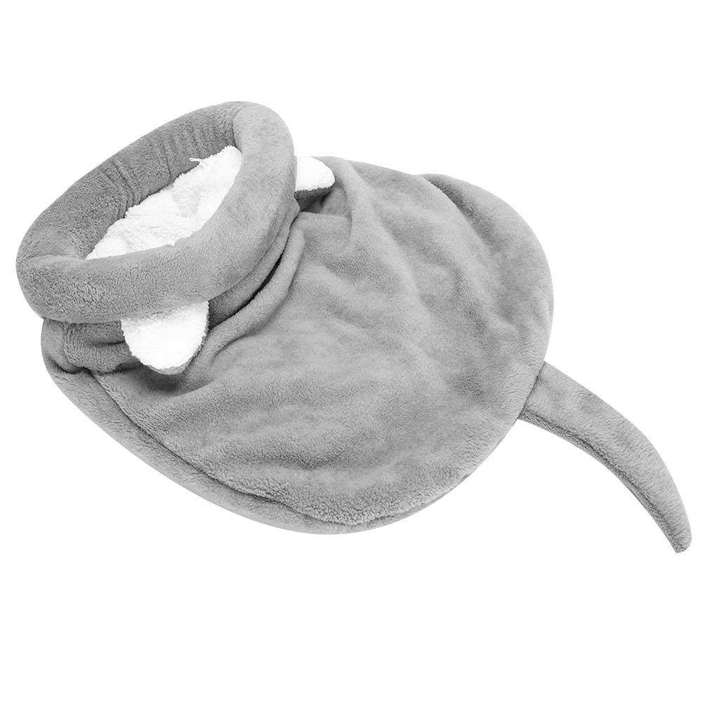 Jeanoko Plush Pet Bed - Self-Warming Cave for Dogs & Cats - Cozy Sleeping Bag for Home & Travel (Gray M)