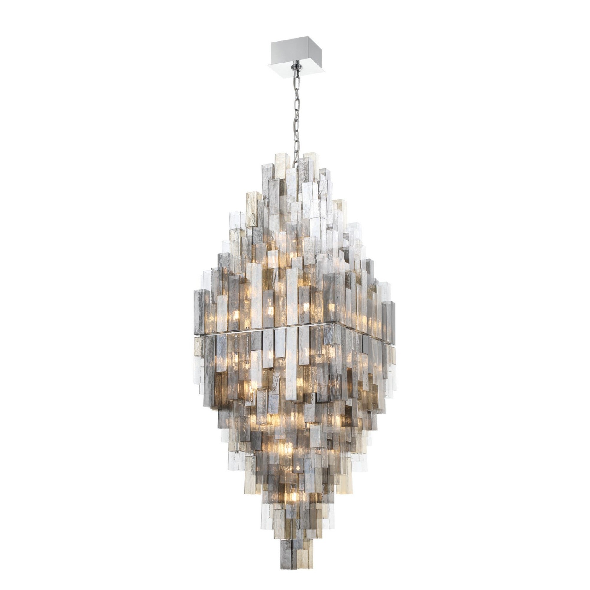 Altesa 68 Light 93 Grand Crystal Chandelier - Chrome Finish Modern Ceiling Light Fixture for Dining Room, Living Room, or Foyer