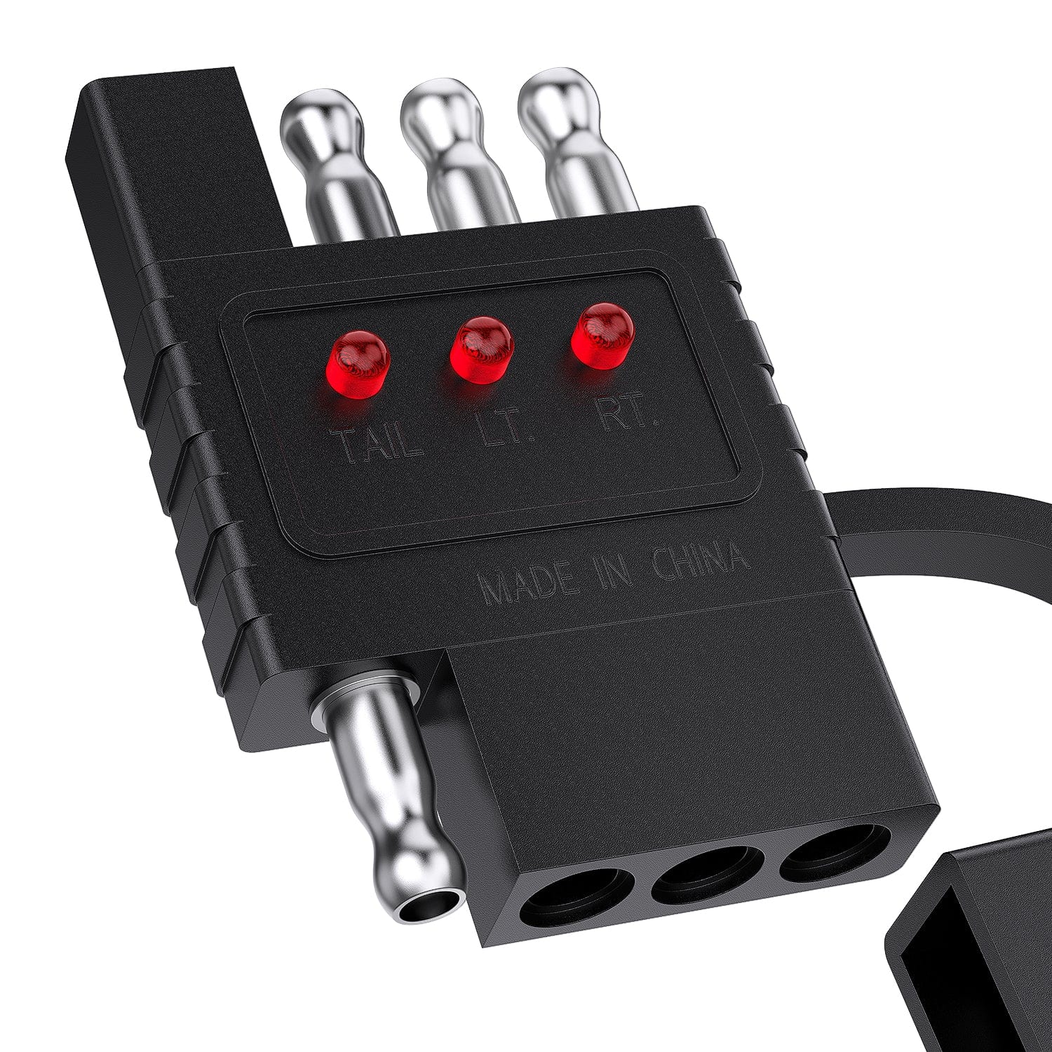 4 Way Flat LED Trailer Light Tester - Check Turn Signals, Tail Lights & Reverse Lights - Perfect for RV, Boat & Truck Trailer Maintenance