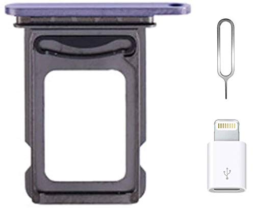 Original iPhone 12 Pro Max Dual SIM Card Tray Replacement - Nano SIM Slot Holder with Micro USB Adapter & Eject Tool (Pacific Blue) - Perfect for Travelers & International Users