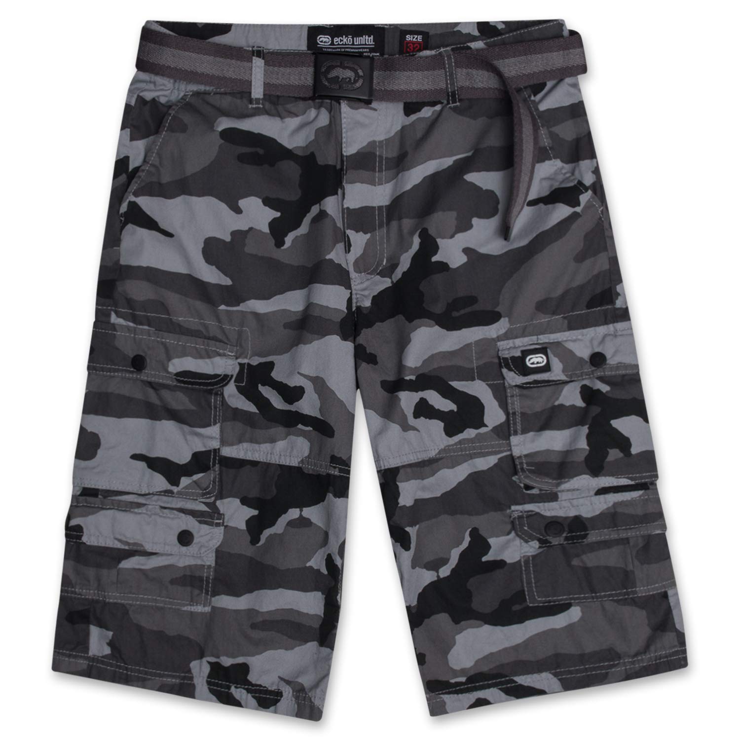Ecko Men's Cargo Shorts with Belt - Durable Twill Fabric Casual Shorts for Outdoor Activities, Hiking & Summer Wear