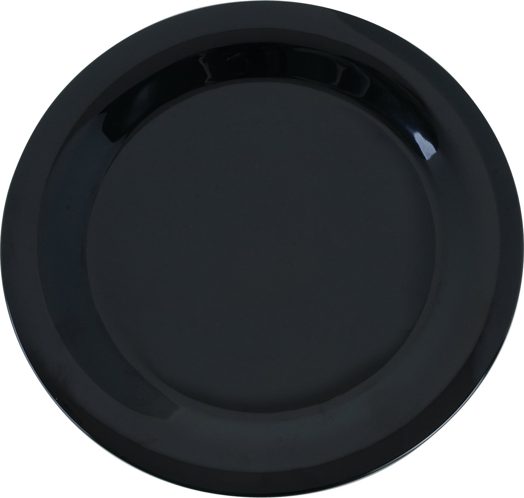 Carlisle FoodService Products 3300203 Sierrus Narrow Rim Melamine Dinner Plates, 10.5 Inches, Black - Pack of 12 - Durable & Stylish for Restaurants, Catering, Outdoor Dining, and Home Use