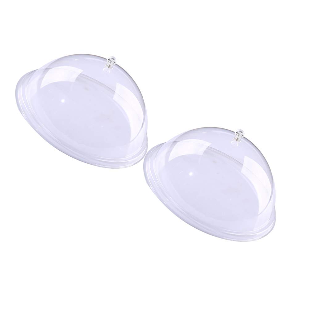 2-Pack Hemoton Clear Acrylic Food Domes - 21cm Transparent Cake Covers for Kitchen, Snack Display & Terrarium Plants | Perfect for Home Baking, Buffet Serving & Indoor Gardening