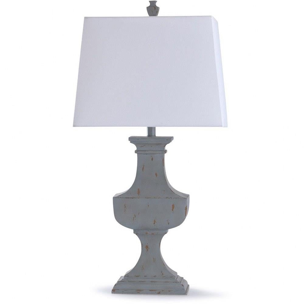 Basilica Sky - Modern One Light Urn Table Lamp with Tapered Rectangle Shade for Living Room, Bedroom & Office Decor