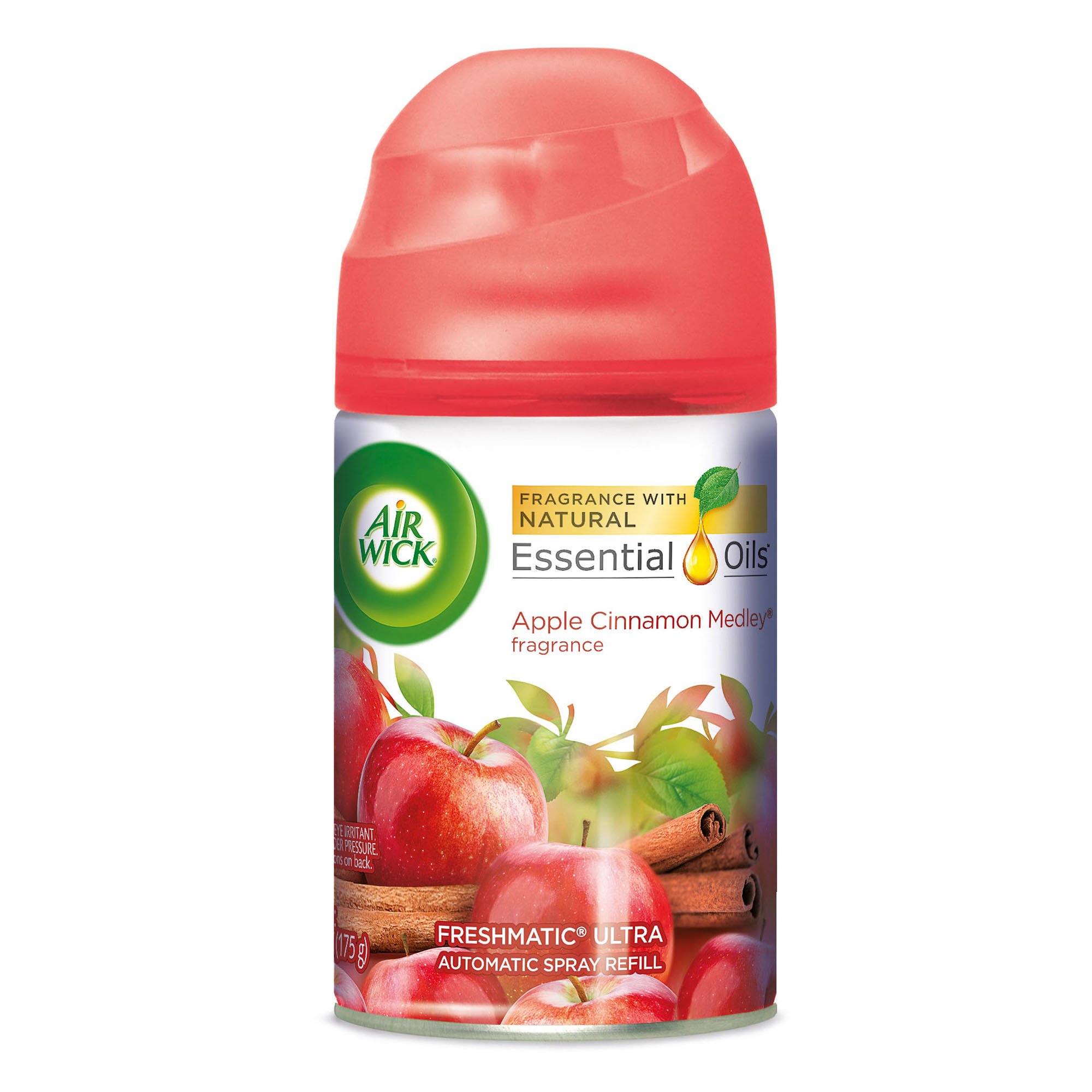 Air Wick Freshmatic Automatic Spray Air Freshener Refill - Apple Cinnamon Scent, 6.17 oz | Long-Lasting Home & Office Odor Eliminator | Perfect for Bathroom, Kitchen, Living Room, and Bedroom