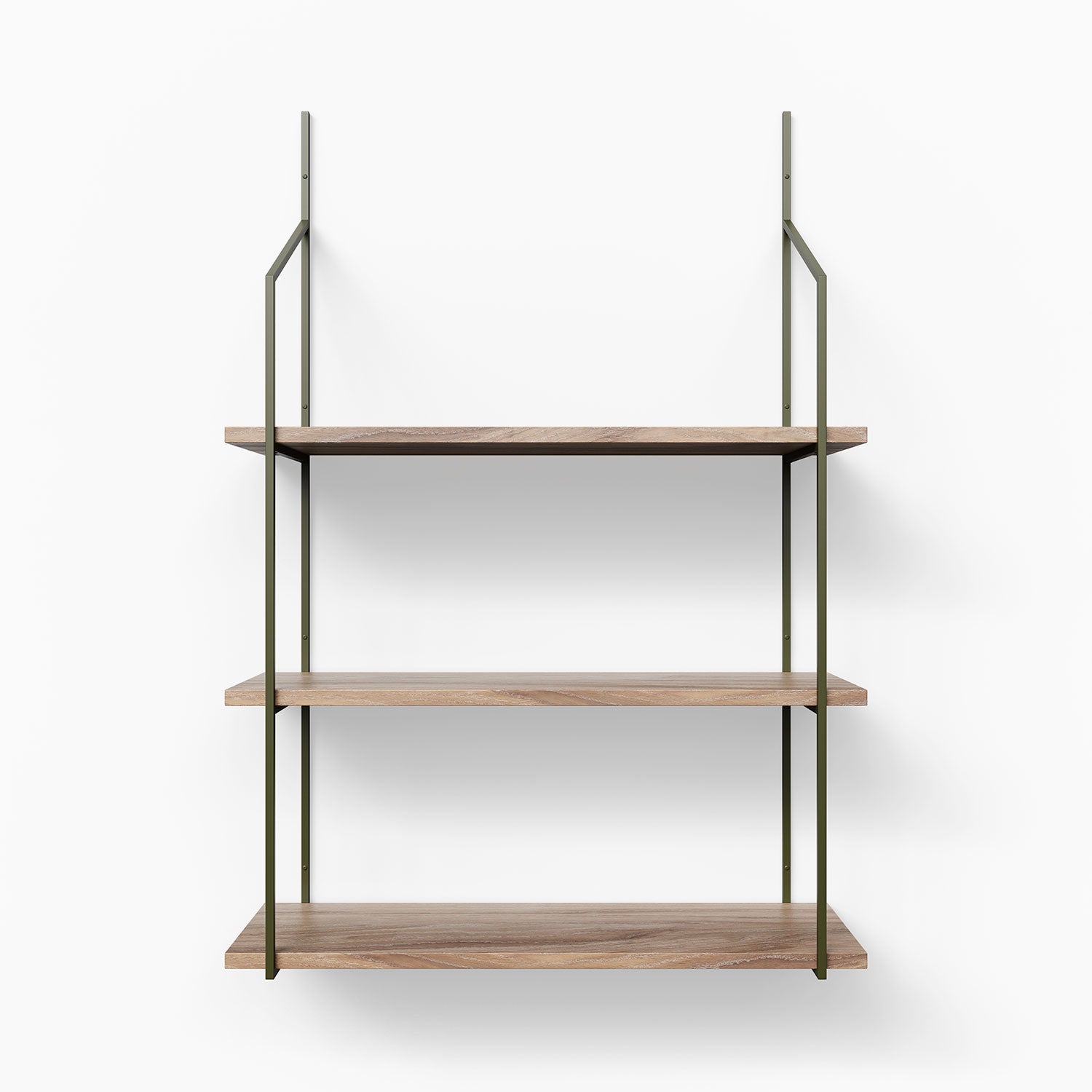 Verne Glazed White Oak 3-Tier Shelf - Rustic Wooden Wall Shelves for Living Room, Kitchen & Bathroom Storage & Decor