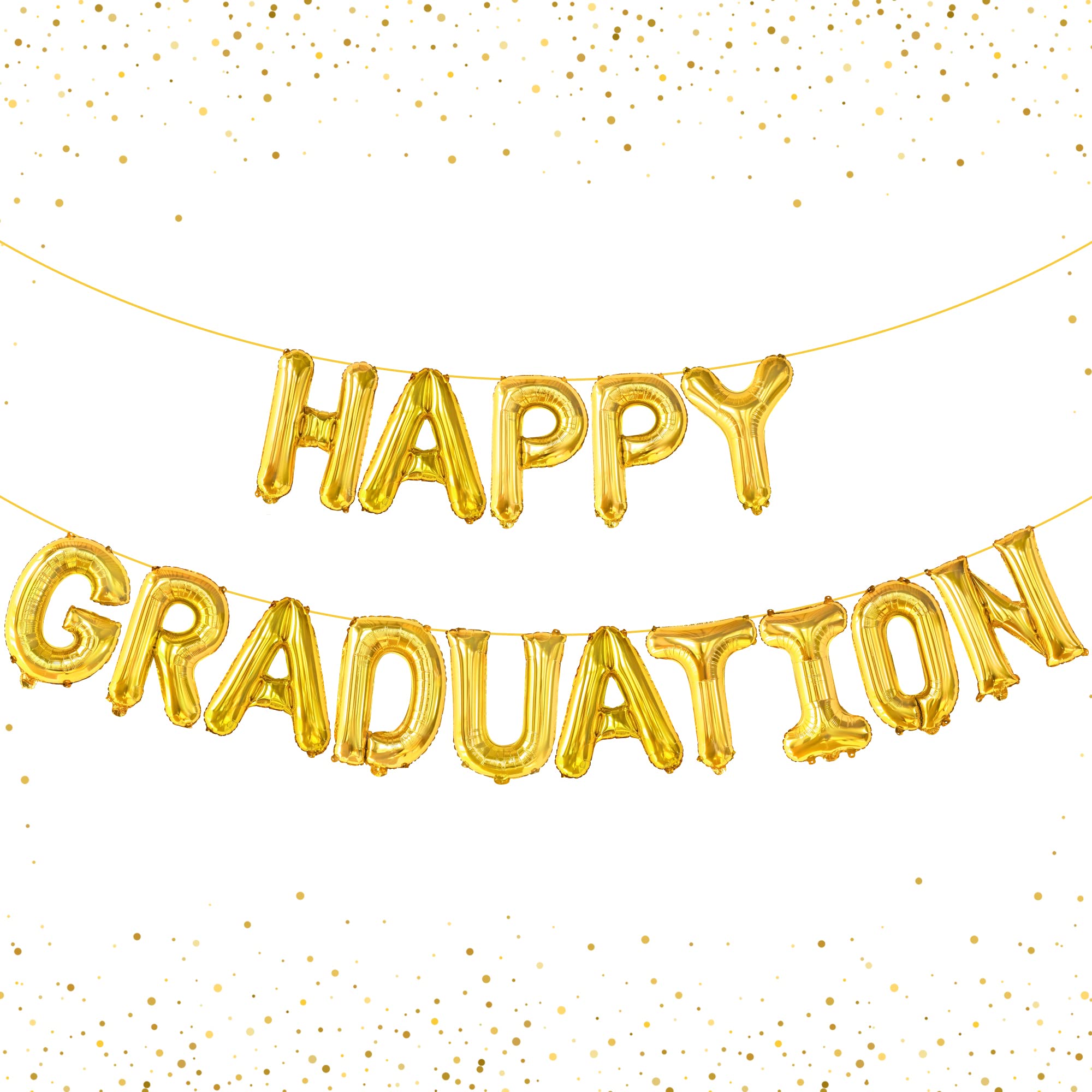 KatchOn 16 Inch Gold Graduation Foil Balloons - Class of 2025 Decorations | Happy Graduation Party Supplies for 2025 Graduates | Perfect for Graduation Ceremony Decor, Photo Backdrops & Celebration Parties