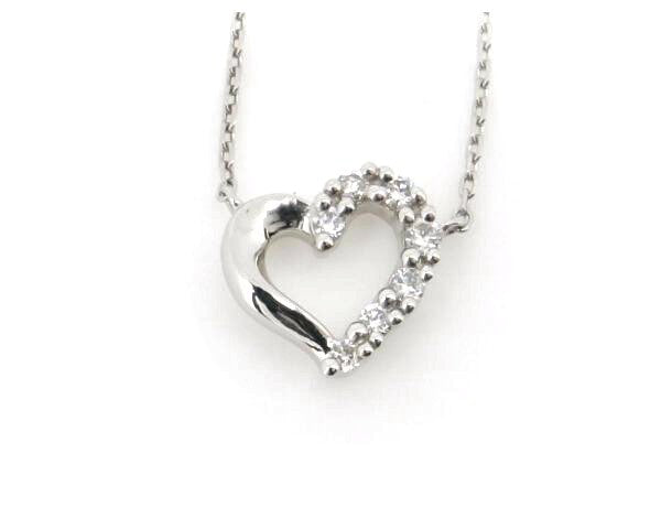 4℃ Diamond Heart Pendant Necklace in Platinum 850 - Elegant Gift for Valentine's Day, Anniversary & Special Occasions