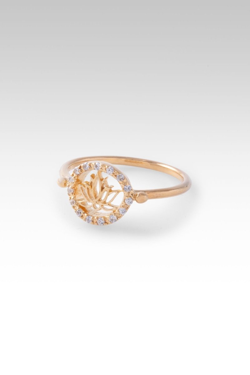 18K Gold Perseverance Ring with White Zircon - Elegant Stackable Jewelry for Women, Perfect for Daily Wear, Anniversary Gifts & Special Occasions