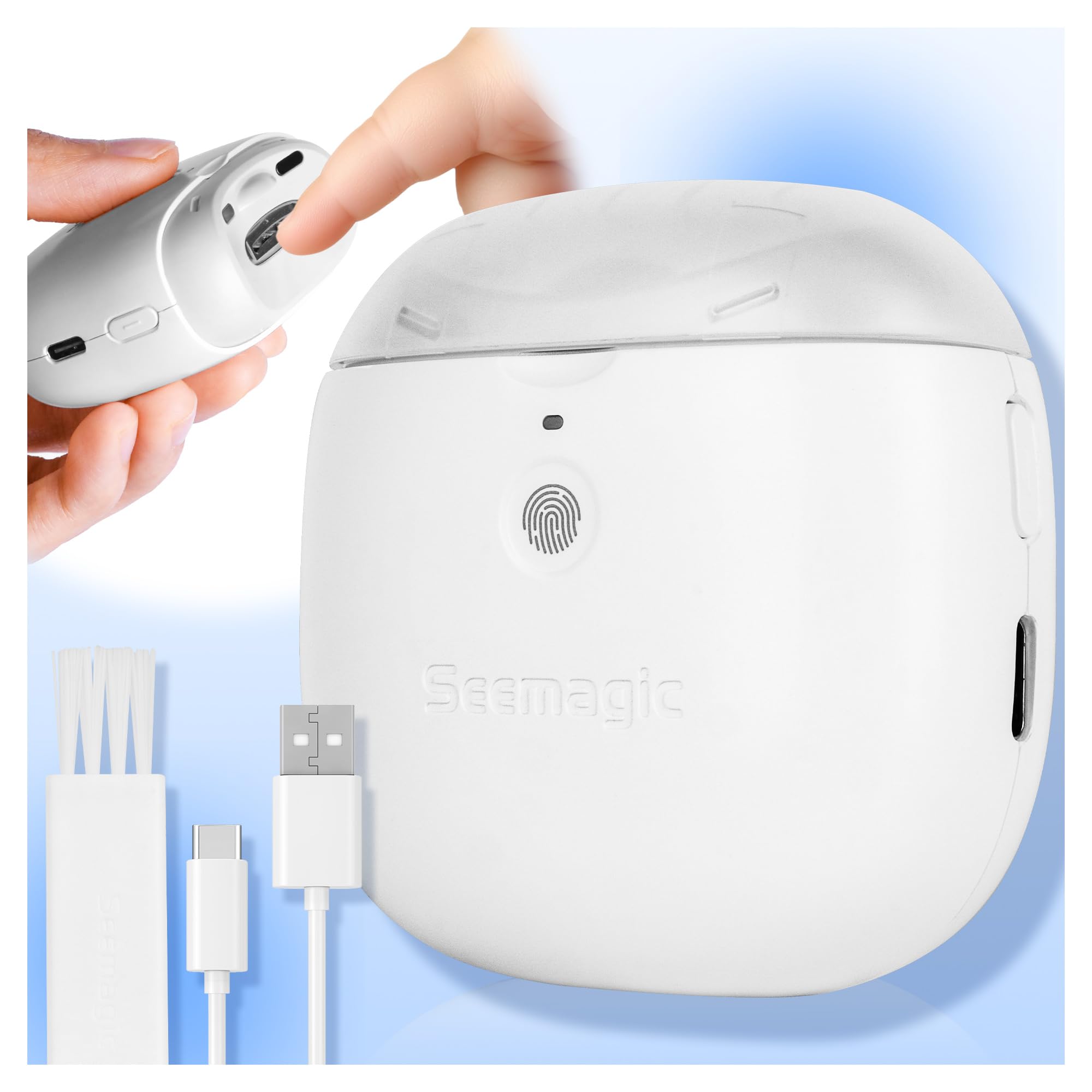 Electric Nail Clipper for Adults & Babies - USB Rechargeable 2-in-1 Nail Trimmer & File with 2 Speed Settings & Nail Scraps Storage | Safe & Easy Nail Care for Home, Travel & Baby Grooming