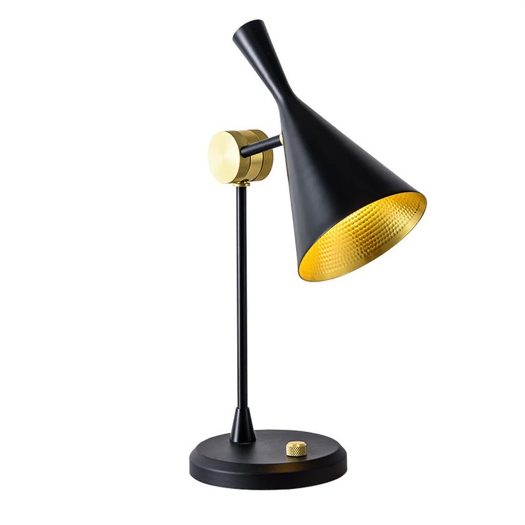 Nordic Style 3-Way Dimmable Desk Lamp - Metal Bedside Table Lamp with Adjustable Brightness for Bedroom, Office & Study | Black Modern Nightstand Lighting for Reading & Decor