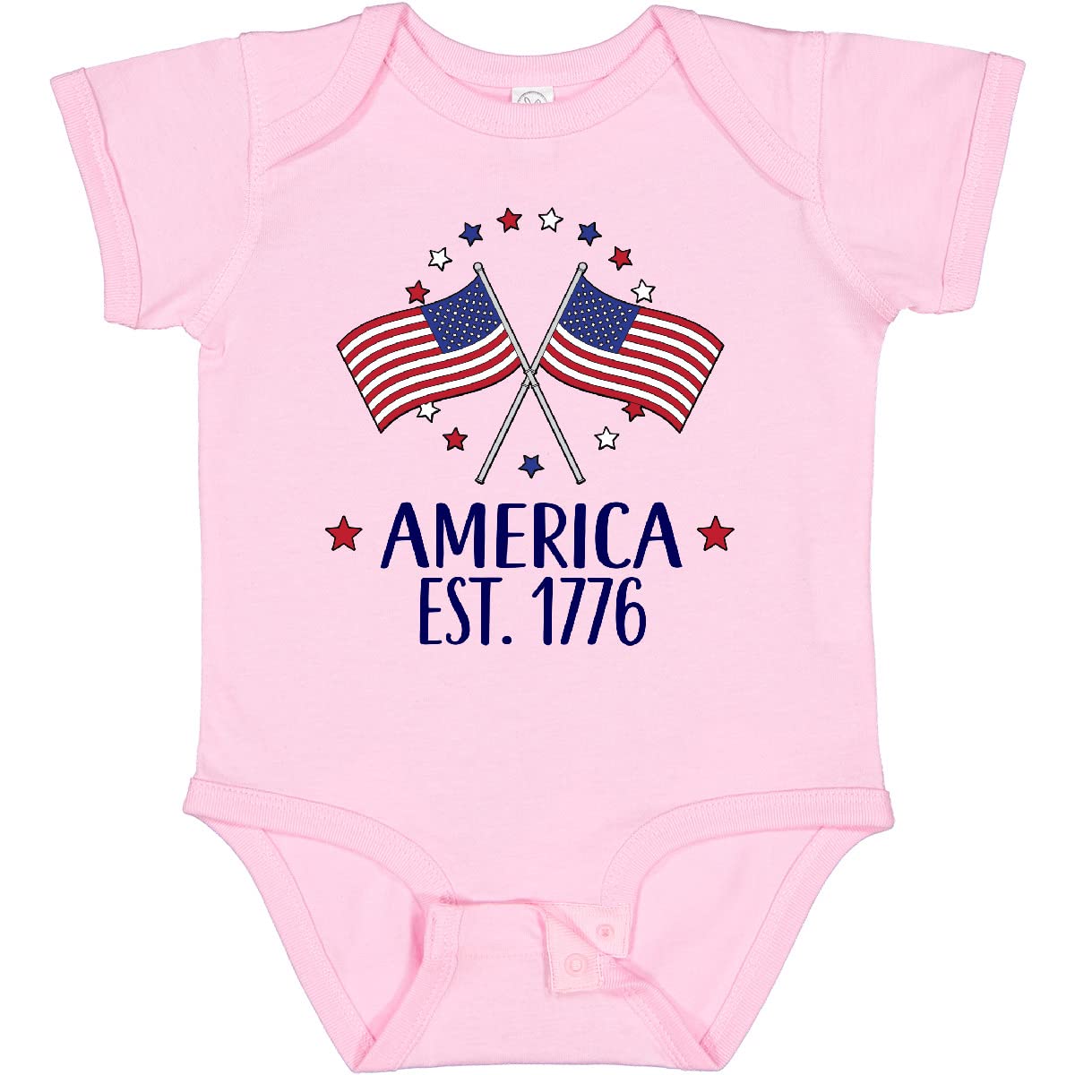 Inktastic America Est 1776 4th of July Baby Bodysuit - Patriotic Onesie for Infants & Toddlers - Perfect for Independence Day Celebrations, Family Photos & National Holidays
