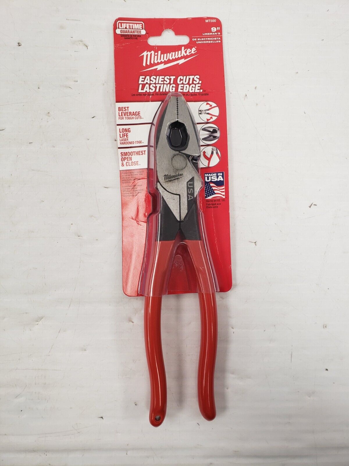 Milwaukee MT500 High-Performance 9-Inch Pliers - Durable Professional Hand Tool for Electrical Work, Plumbing & DIY Projects - Perfect for Electricians, Mechanics & Home Repair