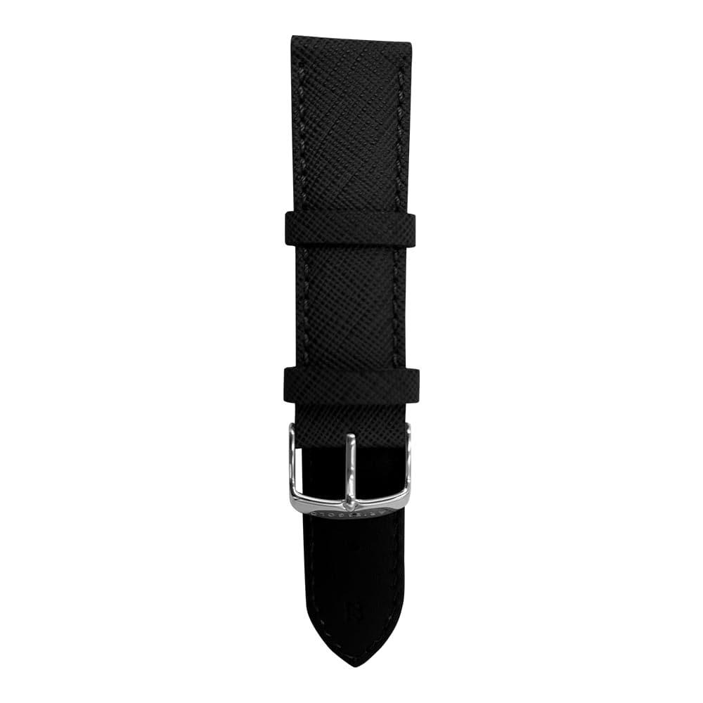 ARIES GOLD AG L0052 22mm Black Leather Watch Strap - Replacement Band for Men's & Women's Watches, Dress & Casual Style