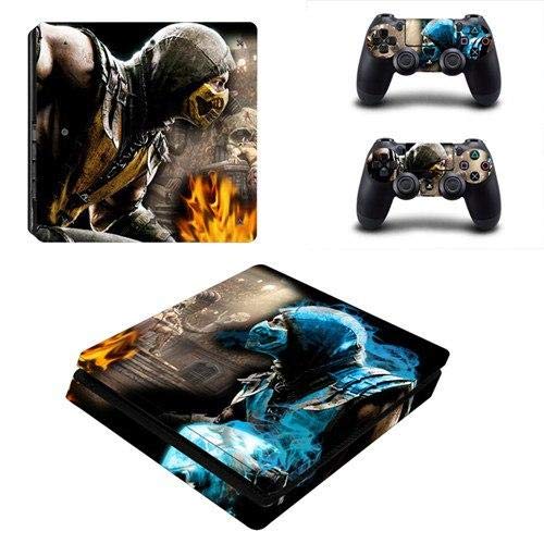 Mortal Kombat PS4 Slim Skin Sticker Decal - Custom Vinyl Wrap for Sony PlayStation 4 Pro/Slim Console & 2 Controllers - Protective Gaming Decoration for Enhanced Gameplay Experience