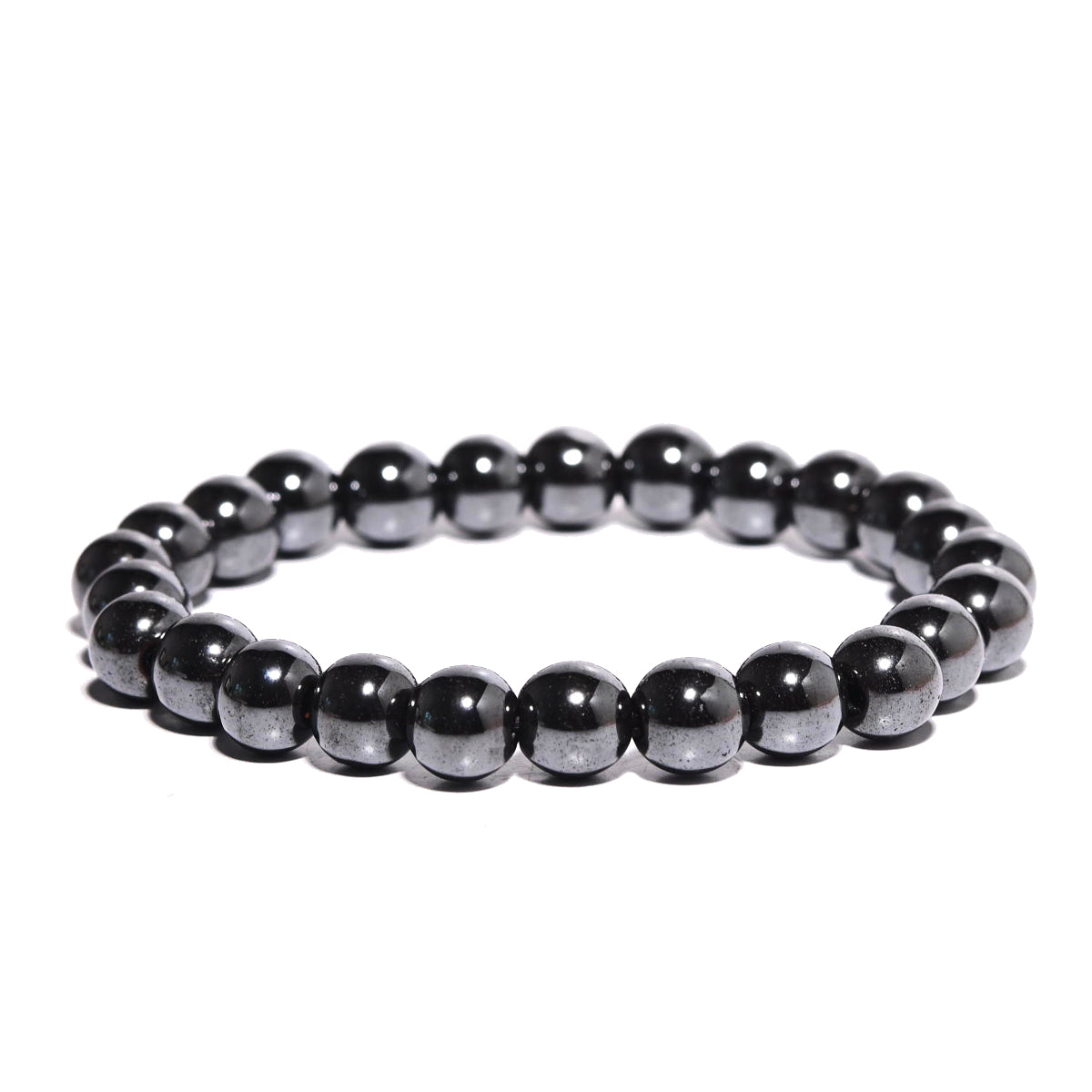 Natural Hematite Beaded Bracelet for Men & Women - Magnetic Healing Stone for Stress Relief & Energy Balance - Perfect for Meditation, Yoga & Daily Wear