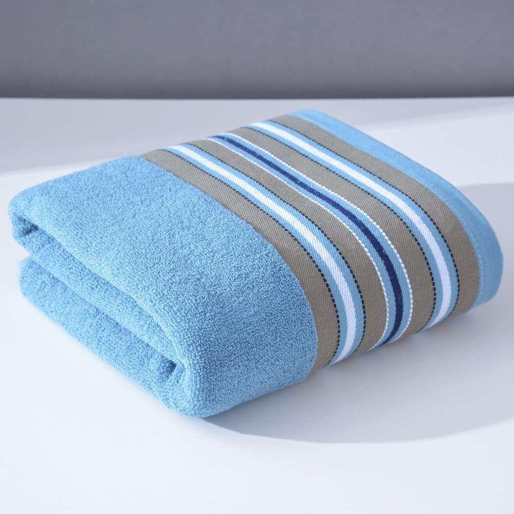 LSZA Premium Cotton Bath Towel 70x140cm - Ultra Soft, Quick-Drying & Absorbent Luxury Hotel & Spa Quality Towel for Bathroom, Beach, Pool, Gym & Travel - Blue