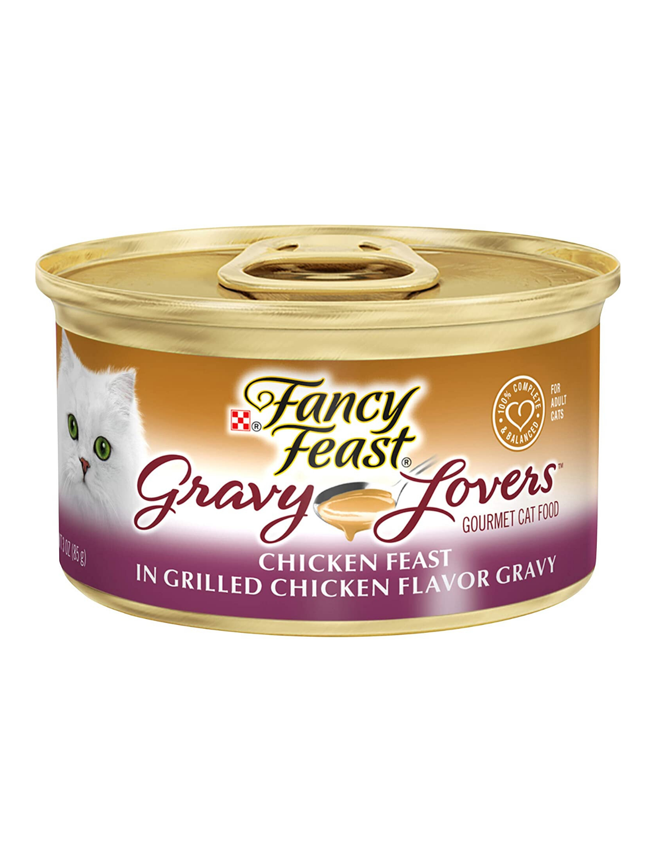 Fancy Feast Gravy Lovers Feast Grilled Chicken Flavor Canned Cat Food 85g - Delicious Wet Cat Food for Picky Eaters, Perfect for Mealtime & Special Treats