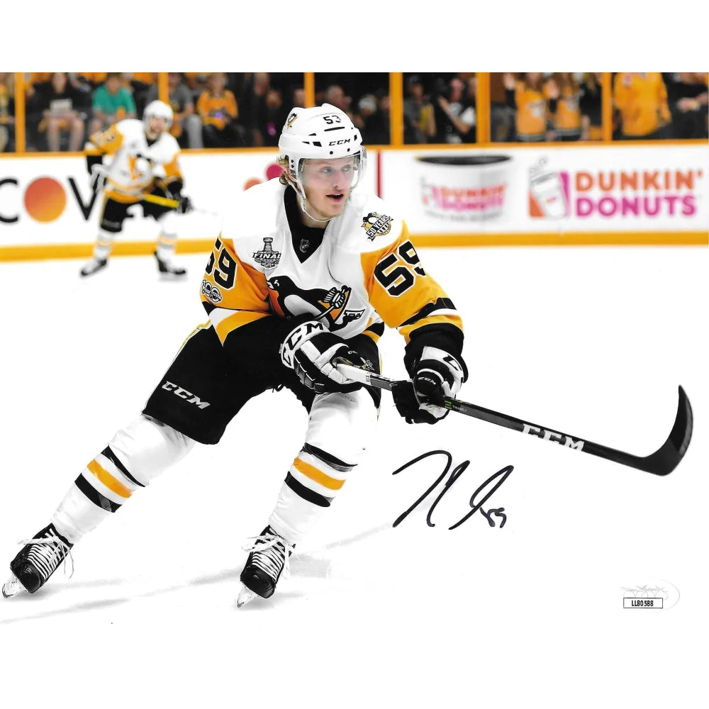Jake Guentzel Autographed Pittsburgh Penguins 8x10 Photo with JSA COA - Signed Hockey Memorabilia for Collectors & Fans - Perfect for Sports Bars, Man Caves & Gift Giving