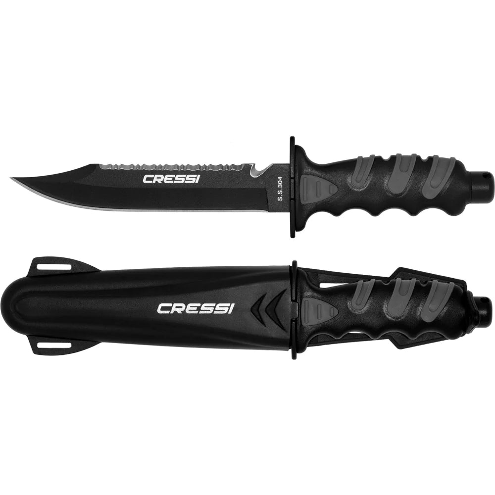 Cressi Giant Diving Knife - Stainless Steel Blade with Sheath for Scuba Diving, Snorkeling & Water Sports | Perfect Underwater Safety Tool