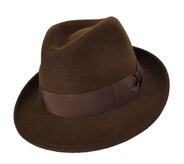 Premium Italian Made Brown Wool Felt Trilby Hat - Foldable & Stylish for Men & Women - Perfect for Outdoor Events, Weddings & Fashion Accessories